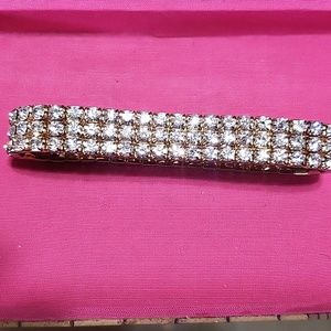 Rhinestone, stretchy bracelet.